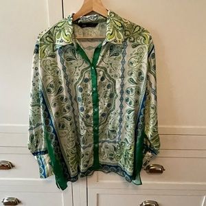Zara satin patterned shirt